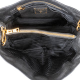 Prada Black Vitello Daino Leather Tote Handbag