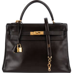 [🔄️B11 / F23] Hermès Box Calf Kelly 32 Sellier Handbag - vintageandkickz