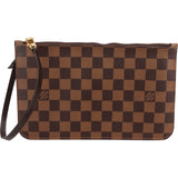 Louis Vuitton Monogram Damier Ebene Canvas Neverfull Pochette Clutch