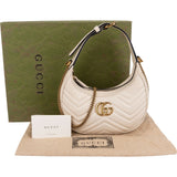 Gucci Quilted Leather GG Marmont Half-Moon Mini Shoulder Bag