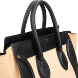Céline Bicolor Grained Leather Luggage Handbag