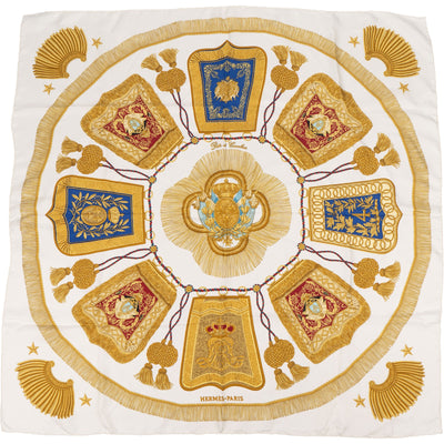 Hermès Plis et Cannes Silk Carre 90 Scarf Tuch