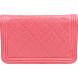Chanel Quilted Lambskin Boy Wallet On Chain Crossbody Bag
