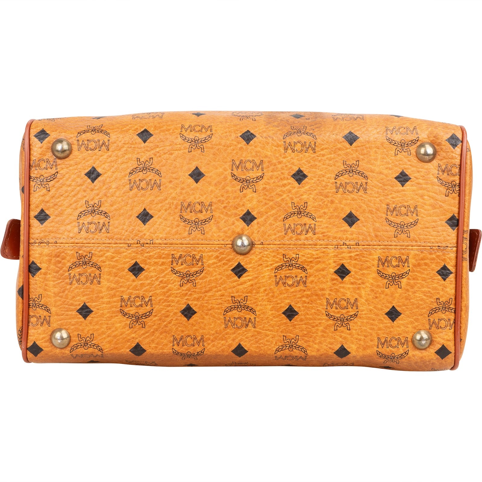 MCM Monogram Visetos Boston Handbag - vintageandkickz