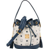 MCM Monogram Visetos Drawstring Bucket Handbag