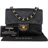 Chanel Quilted Satin Single Flap Crossbody Bag - vintageandkickz