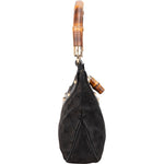[🔄️B09 / F15] Gucci Monogram Black GG Canvas Bamboo Studded Hobo Handbag - vintageandkickz