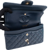 Chanel Quilted Caviar Leather Champagnee Gold Small Double Flap Shoulder Bag