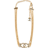 Chanel Crystal CC Triple Strand Necklace