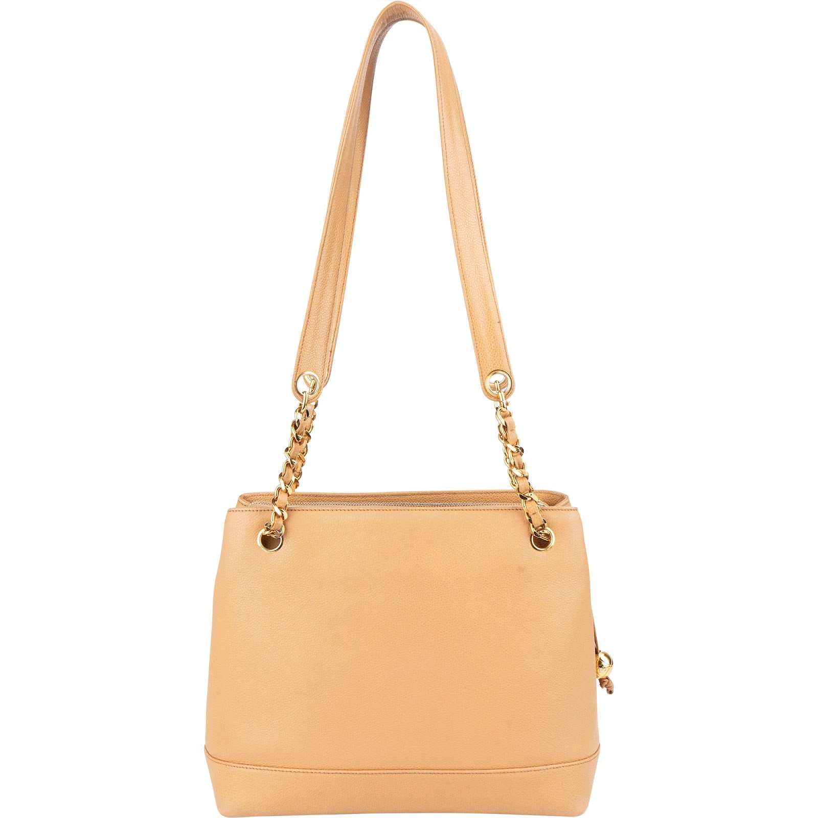 [🔄️B11 / F24] Chanel Jumbo Caviar Leather CC Ball Charm Tote Shoulder Bag - vintageandkickz