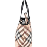 Burberry Haymarket Check Reversible Tote Shoulder Bag