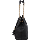 Gucci Black Leather Soho Chain Tote Crossbody Bag
