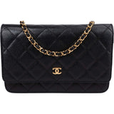 Chanel Quilted Caviar Leather CC Wallet On Chain Crossbody Bag
