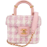 Chanel Quilted Tweed Top Handle CC Vanity Case Crossbody Bag