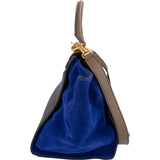 Céline Tricolor Suede Leather Trapeze Handbag