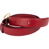 Gucci Red Leather Framed G Buckle Belt