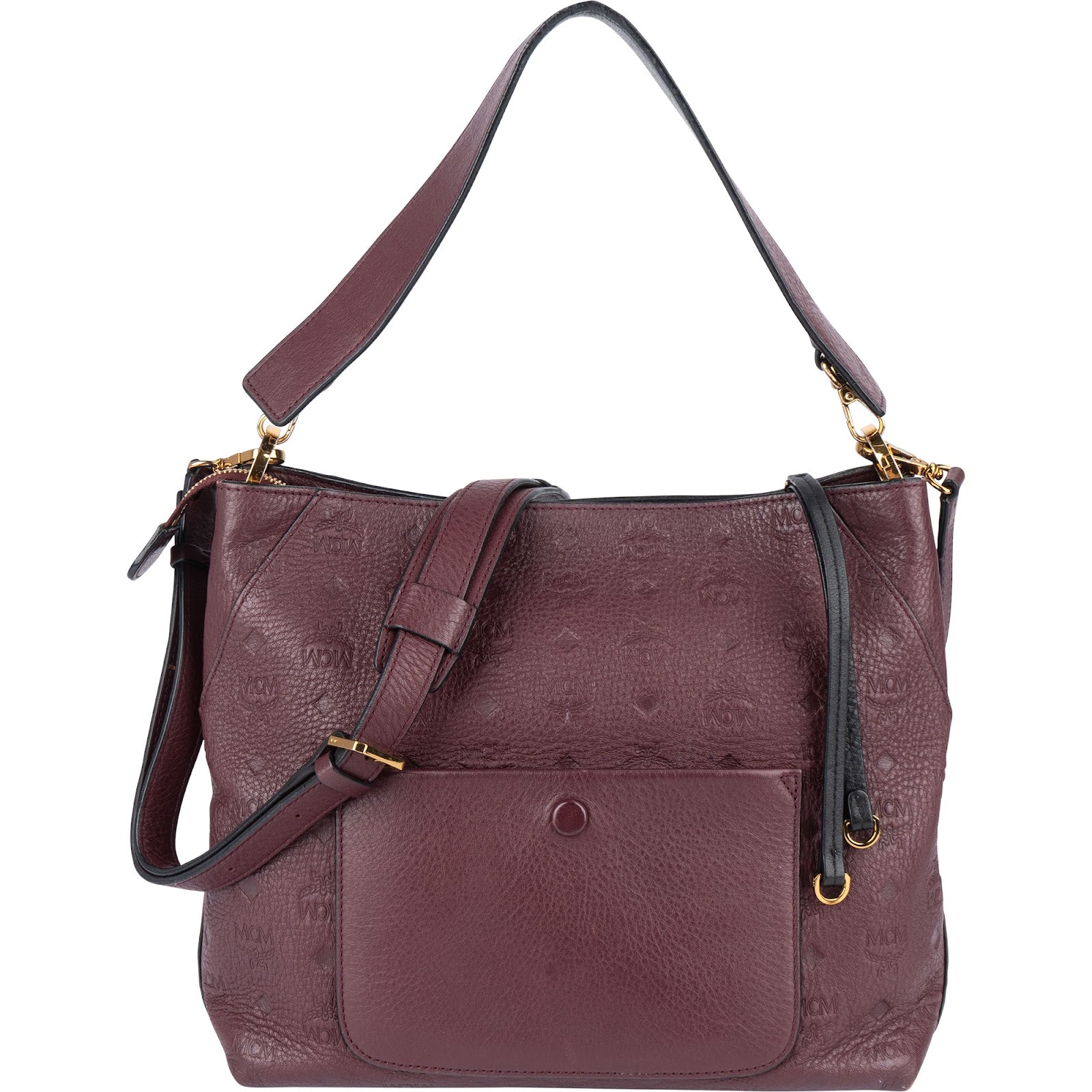 [🔄️B24 / F05] MCM Monogram Visetos Leather Milla Hobo Shoulder Bag - vintageandkickz