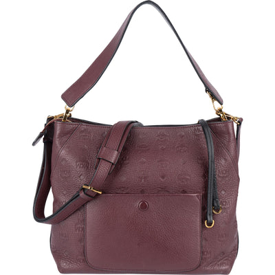 [🔄️B24 / F05] MCM Monogram Visetos Leather Milla Hobo Shoulder Bag - vintageandkickz
