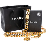 Chanel Gold Tone CC Medallion Lariat Belly Chain Bauchkette Belt
