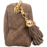 Chanel Quilted Suede Tassel Camera Crossbody Bag