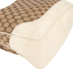 Gucci Monogram GG Canvas Bamboo Hobo Shoulder Bag - vintageandkickz