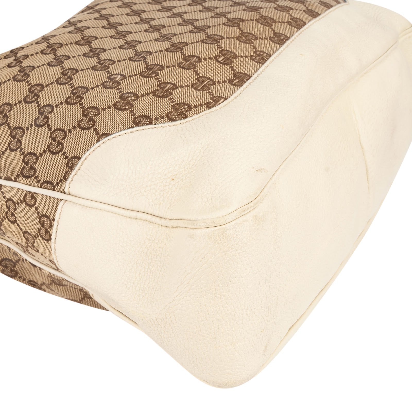 Gucci Monogram GG Canvas Bamboo Hobo Shoulder Bag - vintageandkickz