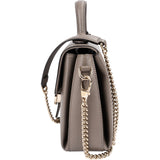 Gucci Taupe Grained Leather Interlocking GG Top Handle Handbag