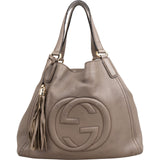 Gucci Grey Leather Soho Tote Shoulder Bag