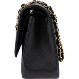 Chanel Quilted Caviar Leather Jumbo Double Flap Crossbody Bag
