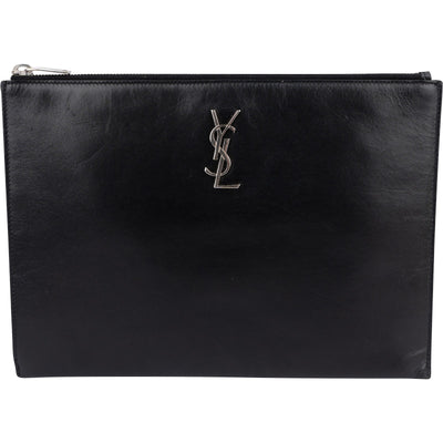 Saint Laurent Black Leather Clutch