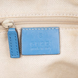 [🔄️B07 / F44] Gucci Blue Leather GG Canvas Sukey Medium Handbag - vintageandkickz