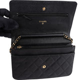 Chanel Quilted Caviar Leather Wallet On Chain Crossbody Bag