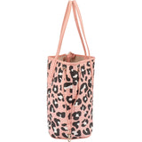 MCM Visetos Monogram Leopard Print Reversible Liz Shopper Shoulder Bag