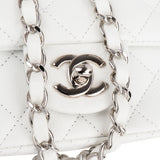 Chanel Quilted Caviar Leather Palladium Mini Square Single Flap Crossbody Bag