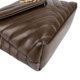Yves Saint Laurent Brown Quilted Leather Loulou Crossbody Bag