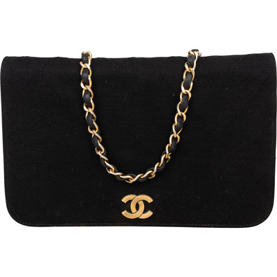 [🔄️B14 / F17] Chanel Quilted Cotton Medium Single Flap Crossbody Bag - vintageandkickz