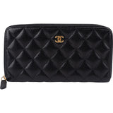 Chanel Quilted Caviar Leather CC Zippy Wallet