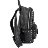 MCM Visetos Monogram Black Small Studded Stark Backpack