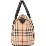 Burberry Haymarket Check Coated Canvas Boston 30 Handbag