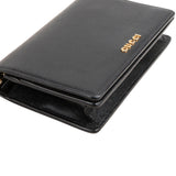 Gucci Black Grained Leather Wallet On Chain Crossbody Bag