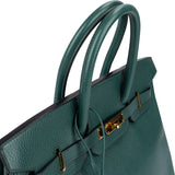 Hermès Vert Clair Ardennes Leather Birkin 35 Handbag