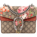 Gucci Monogram GG Supreme Canvas Blooms Suede Dionysus Small Crossbody Bag