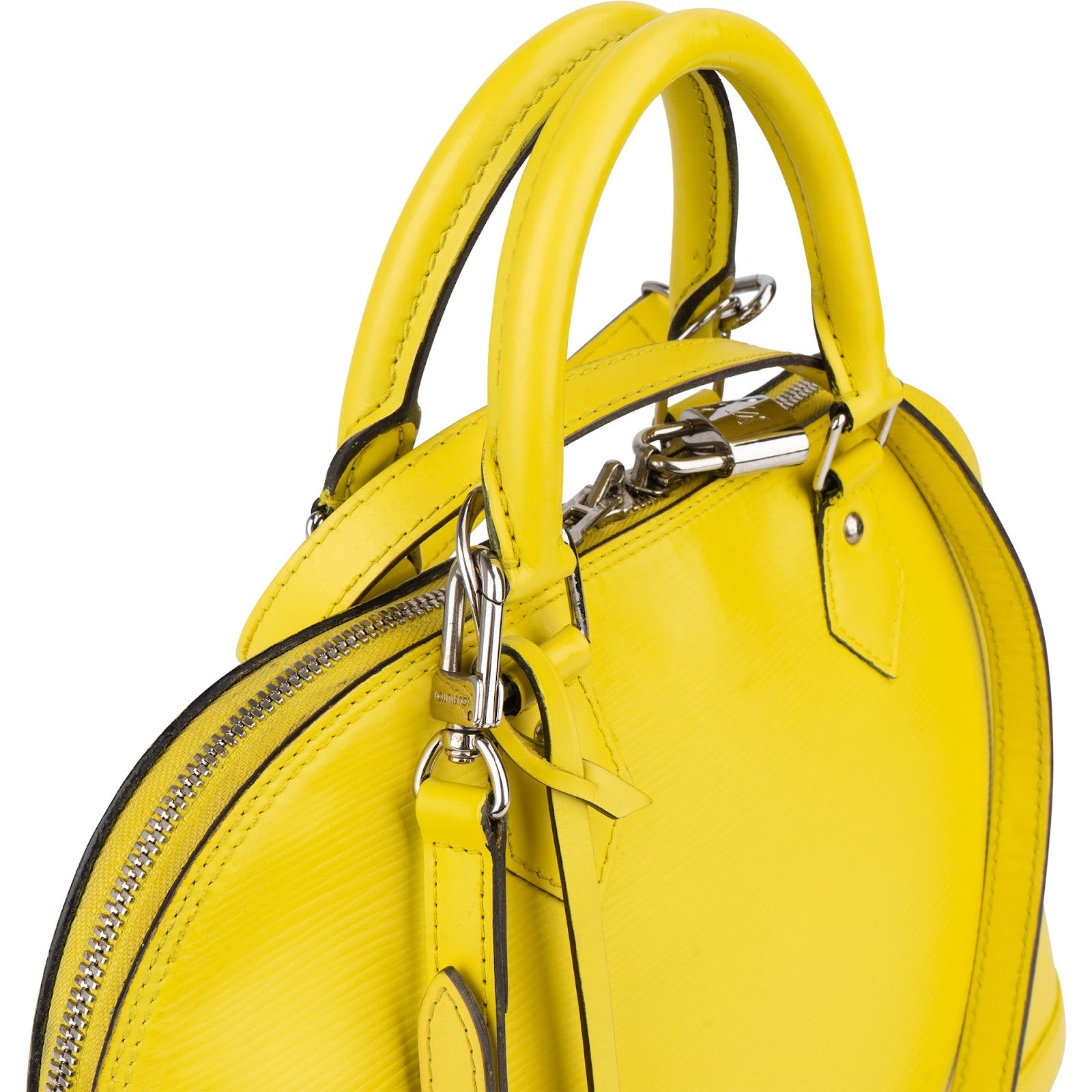 [🔄️B08 / F27] Louis Vuitton Yellow Epi Leather Alma PM Handbag - vintageandkickz