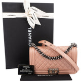 Chanel Quilted Lambskin Medium Boy Single Flap Crossbody Bag