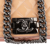 Chanel Quilted Patent Leather  Boy Single Flap Crossbody Bag