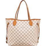 Louis Vuitton Monogram Damier Azur Canvas Neverfull MM Shoulder Bag