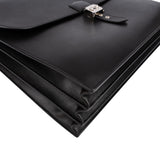 Hermès Noir Box Calf Leather Sac à Dépêches Business Handbag