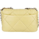 Chanel 19 Quilted Lambskin Chanel Single Flap Crossbody Bag Green Avocado