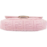 Fendi Monogram FF Embossed Suede Baguette Crossbody Handbag