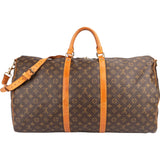 Louis Vuitton Monogram Canvas Keepall 60 Bandoulière Travel Bag